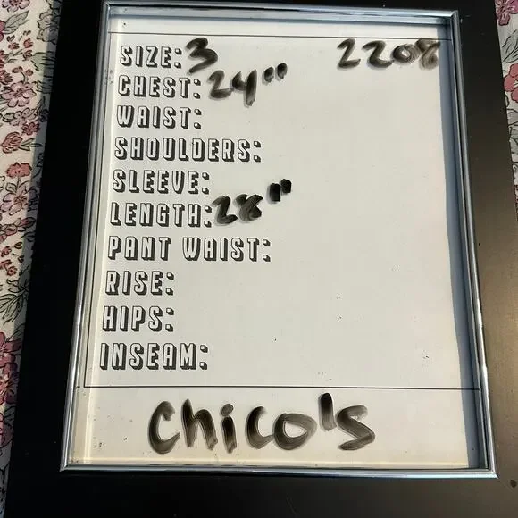 Chico's Zenergy Top Size 3 Long Sleeve Lace Print Tunic Brown Red - Picture 7 of 7